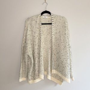 Anthropologie Ivory and Charcoal Knit Cardigan